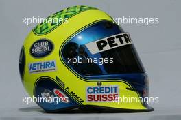 04.03.2004 Melbourne, Australia, F1, Thursday, March, Felipe Massa, BRA, Sauber  Helmet. Formula 1 World Championship, Rd 1, Australian Grand Prix. www.xpb.cc, EMail: info@xpb.cc - copy of publication required for printed pictures. Every used picture is fee-liable. c Copyright: photo4 / xpb.cc - LEGAL NOTICE: THIS PICTURE IS NOT FOR ITALY  AND GREECE  PRINT USE, KEINE PRINT BILDNUTZUNG IN ITALIEN  UND  GRIECHENLAND! 