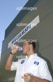 04.03.2004 Melbourne, Australia, F1, Thursday, March, Ralf Schumacher, GER, BMW WilliamsF1 has a drink of water. Formula 1 World Championship, Rd 1, Australian Grand Prix. www.xpb.cc, EMail: info@xpb.cc - copy of publication required for printed pictures. Every used picture is fee-liable. c Copyright: xpb.cc