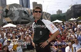 03.03.2004 Melbourne, Australia, F1, Wednesday, March, Fan Event in front of the Exibition Center, Mark Webber, AUS, Jaguar, meets his Australian fans.   Formula 1 World Championship, Rd 1, Australian Grand Prix preperations. www.xpb.cc, EMail: info@xpb.cc - copy of publication required for printed pictures. Every used picture is fee-liable. c Copyright: xpb.cc