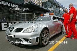 03.03.2004 Melbourne, Australia, F1, Wednesday, March, The Brand new Mercedes SLK 55 AMG FIA safety car for the 2004 season. Formula 1 World Championship, Rd 1, Australian Grand Prix preparations. www.xpb.cc, EMail: info@xpb.cc - copy of publication required for printed pictures. Every used picture is fee-liable. c Copyright: xpb.cc