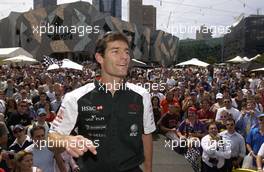 03.03.2004 Melbourne, Australia, F1, Wednesday, March, Fan Event in front of the Exibition Center,Mark Webber, AUS, Jaguar, meets his fans. Formula 1 World Championship, Rd 1, Australian Grand Prix preperations. www.xpb.cc, EMail: info@xpb.cc - copy of publication required for printed pictures. Every used picture is fee-liable. c Copyright: xpb.cc