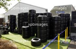 03.03.2004 Melbourne, Australia, F1, Wednesday, March, Just a few of the Michelin grooved tyres that will be used over this weekend's Grand Prix. Formula 1 World Championship, Rd 1, Australian Grand Prix preparations. www.xpb.cc, EMail: info@xpb.cc - copy of publication required for printed pictures. Every used picture is fee-liable. c Copyright: xpb.cc
