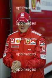 22.01.2004 Granollers, Spain, Michael Schumacher, GER, Ferrari taking part in his first test after the Japanese Grand Prix. Thursday, January testing at the Circuit de Catalunya, Barclona, Spanien, Testfahrten