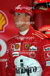 27.08.2004 Spa-Francorchamps, Belgium, F1, Friday, August, Michael Schumacher, GER, Scuderia Ferrari Marlboro, F2004, Pitlane, Box, Garage - Formula 1 World Championship, Practice, Rd 14, Belgium Grand Prix, BEL, Belgium