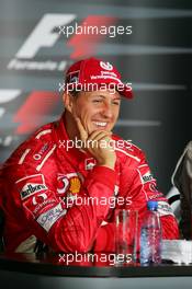 29.08.2004 Spa-Francorchamps, Belgium,  F1, Sunday, Press conference, Michael Schumacher (GER), Scuderia Ferrari Marlboro, Portrait (2nd) - Formula 1 World Championship, Rd 14, Belgium Grand Prix, BEL, Belgium