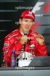 29.08.2004 Spa-Francorchamps, Belgium,  F1, Sunday, Press conference, Michael Schumacher (GER), Scuderia Ferrari Marlboro, Portrait (2nd) - Formula 1 World Championship, Rd 14, Belgium Grand Prix, BEL, Belgium