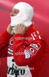 02.04.2004 Manama, Bahrain, F1, Friday, April, Michael Schumacher, GER, Scuderia Ferrari Marlboro, F2004, Pitlane, Box, Garage, Portrait, practice, Formula 1 World Championship, Rd 3, Bahrain Grand Prix, BHR