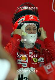 02.04.2004 Manama, Bahrain, F1, Friday, April, Michael Schumacher, GER, Scuderia Ferrari Marlboro, F2004, Pitlane, Box, Garage, Portrait, practice, Formula 1 World Championship, Rd 3, Bahrain Grand Prix, BHR