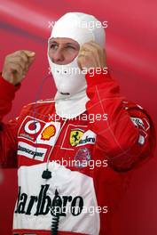 02.04.2004 Manama, Bahrain, F1, Friday, April, Michael Schumacher, GER, Scuderia Ferrari Marlboro, F2004, Pitlane, Box, Garage, Portrait, practice, Formula 1 World Championship, Rd 3, Bahrain Grand Prix, BHR