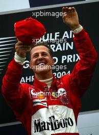 04.04.2004 Manama, Bahrain, F1, Sunday, April, Michael Schumacher, GER, Ferrari, Portrait, Formula 1 World Championship, Podium, Rd 3, Bahrain Grand Prix, BHR