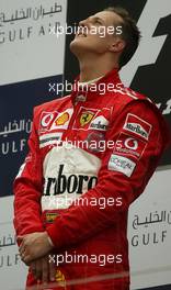 04.04.2004 Manama, Bahrain, F1, Sunday, April, Michael Schumacher, GER, Ferrari, Formula 1 World Championship, Podium, Rd 3, Bahrain Grand Prix, BHR