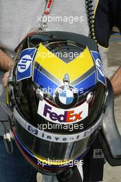 22.10.2004 Interlagos, Brazil, F1, Friday, October, Juan-Pablo Montoya, COL, BMW WilliamsF1 with a new helmet design for Brazil - Formula 1 World Championship, Rd 18, Brazilian Grand Prix, BRA, Brazil