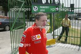 22.10.2004 Interlagos, Brazil, F1, Friday, October, Jean Todt, FRA, Ferrari, Teamchief, General Manager, GES comes out of the Team managers meeting - Formula 1 World Championship, Rd 18, Brazilian Grand Prix, BRA, Brazil