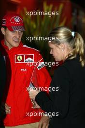 22.10.2004 Interlagos, Brazil, F1, Friday, October, Michael Schumacher, GER, Ferrari and Corina Schumacher, GER, Corinna, wife of Michael Schumacher - Formula 1 World Championship, Rd 18, Brazilian Grand Prix, BRA, Brazil