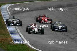 24.10.2004 Interlagos, Brazil, F1, Sunday, October, Takuma Sato, JPN,  BAR Honda leads Ralf Schumacher, GER, BMW WilliamsF1 - Formula 1 World Championship, Rd 18, Brazilian Grand Prix, BRA, Brazil, Race