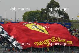 23.10.2004 Interlagos, Brazil, F1, Saturday, October, Big Ferrari flag - Formula 1 World Championship, Rd 18, Brazilian Grand Prix, BRA, Brazil, Practice