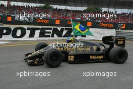 24.10.2004 Interlagos, Brazil, F1, Sunday, October, Bruno Senna, Nephew of Ayrton Senna drives Senna's old 1986 Lotus - Formula 1 World Championship, Rd 18, Brazilian Grand Prix, BRA, Brazil