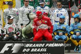 24.10.2004 Interlagos, Brazil, F1, Sunday, October, Michael Schumacher, GER, Ferrari with "donkey" from www.donkeydoesf1.co.uk - Formula 1 World Championship, Rd 18, Brazilian Grand Prix, BRA, Brazil