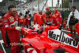 24.10.2004 Interlagos, Brazil, F1, Sunday, October, Rubens Barrichello, BRA, Ferrari - Formula 1 World Championship, Rd 18, Brazilian Grand Prix, BRA, Brazil, Grid