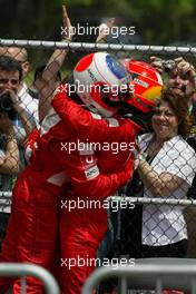 13.06.2004 Montreal, Canada, F1, Sunday, June, Michael Schumacher, GER, Ferrari and Rubens Barrichello, BRA, Ferrari - Formula 1 World Championship, Podium, Rd 8, Canadian Grand Prix, Canada, CAN