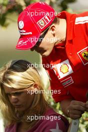 12.06.2004 Montreal, Canada, F1, Saturday, June, Michael Schumacher, GER, Ferrari with Corina Schumacher, GER, Corinna, wife of Michael Schumacher - Formula 1 World Championship, Rd 8, Canadian Grand Prix, Canada, CAN