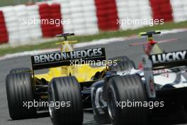 07.05.2004 Barcelona, Spain, F1, Friday, May, Nick Heidfeld, GER, Jordan leads JAnthony Davidson, GBR, Testdriver, Lucky Strike BAR Honda, BAR006, Action, Track
