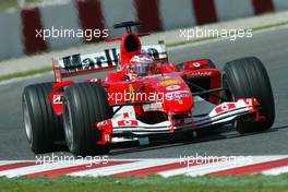 07.05.2004 Barcelona, Spain, F1, Friday, May, Rubens Barrichello, BRA, Scuderia Ferrari Marlboro, F2004, Action, Track - Formula 1 World Championship, Rd 5, Marlboro Spanish Grand Prix,  ESP