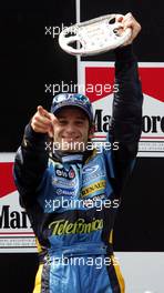09.05.2004 Barcelona, Spain, F1, Sunday, May, Jarno Trulli, ITA, Renault F1 Team - Formula 1 World Championship, Rd 5, Marlboro Spanish Grand Prix Podium,  ESP