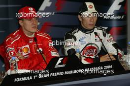 08.05.2004 Barcelona, Spain, F1, Saturday, May, Michael Schumacher, GER, Ferrari and Takuma Sato, JPN,  BAR Honda - Formula 1 World Championship, Rd 5, Marlboro Spanish Grand Prix, Official FIA Press Conference, ESP
