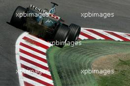 08.05.2004 Barcelona, Spain, F1, Saturday, May, Mark Webber, AUS, Jaguar Racing, R5, Action, Track - Formula 1 World Championship, Rd 5, Marlboro Spanish Grand Prix Practice, ESP