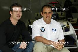09.05.2004 Barcelona, Spain, F1, Sunday, May, Nascar driver Jeff Gordan with Juan-Pablo Montoya, COL, BMW WilliamsF1 - Formula 1 World Championship, Rd 5, Marlboro Spanish Grand Prix,  ESP
