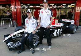 06.05.2004 Barcelona, Spain, F1, Thursday, May, Takuma Sato, JPN,  BAR Honda, Jenson Button, GBR, BAR Honda - Formula 1 World Championship, Rd 5, Marlboro Spanish Grand Prix, ESP