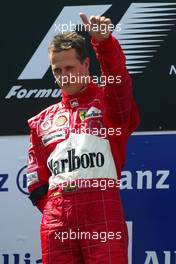 30.05.2004 Nuerburg, Germany F1, Sunday, May, Michael Schumacher, GER, Ferrari - Formula 1 World Championship, Rd 7, European Grand Prix, Podium, Nürburgring, Nürburg, GER