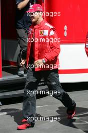 29.05.2004 Nuerburg, Germany F1, Saturday, May, Michael Schumacher, GER, Ferrari, walking in the paddock area - Formula 1 World Championship, Rd 7, European Grand Prix,  Nürburgring, Nürburg, GER