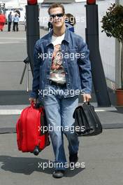 27.05.2004 Nuerburg, Germany F1, Thursday, May, Michael Schumacher, GER, Ferrari arrives at the circuit - Formula 1 World Championship, Rd 7, European Grand Prix,  Nürburgring, Nürburg, GER