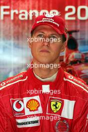 02.07.2004 Magny Cours, France, F1, Friday, July, Michael Schumacher, GER, Scuderia Ferrari Marlboro, F2004, Pitlane, Box, Garage - Formula 1 World Championship, Practice, Rd 10, Grand Prix de France, Circuit Nevers, FRA