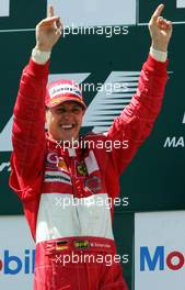 04.07.2004 Magny Cours, France, F1, Sunday, July, Michael Schumacher, GER, Ferrari - Formula 1 World Championship, Podium, Rd 10, Grand Prix de France, Circuit Nevers, FRA