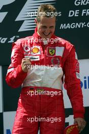 04.07.2004 Magny Cours, France, F1, Sunday, July, Michael Schumacher, GER, Ferrari - Formula 1 World Championship, Podium, Rd 10, Grand Prix de France, Circuit Nevers, FRA