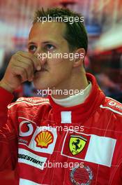 03.07.2004 Magny Cours, France, F1, Saturday, July, Michael Schumacher, GER, Scuderia Ferrari Marlboro, F2004, Pitlane, Box, Garage - Formula 1 World Championship, practice,  Rd 10, Grand Prix de France, Circuit Nevers, FRA