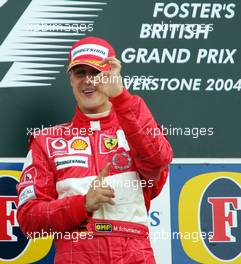 11.07.2004 Silverstone, England, F1, Sunday, July, Michael Schumacher, GER, Ferrari - Formula 1 World Championship, Rd 11, British Grand Prix, Podium, Silverstone, GBR