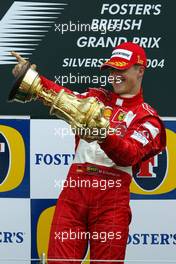 11.07.2004 Silverstone, England, F1, Sunday, July, Michael Schumacher, GER, Ferrari - Formula 1 World Championship, Rd 11, British Grand Prix, Podium, Silverstone, GBR