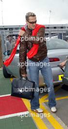 08..07.2004 Silverstone, England, F1, Thursday, July, Michael Schumacher, GER, Ferrari, arriving at the track - Formula 1 World Championship, Rd 11, British Grand Prix, Silverstone, GBR