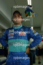 23.07.2004 Hockenheim, Germany, F1, Friday, July, Felipe Massa, BRA, Sauber Petronas, C23, Pitlane, Box, Garage - Formula 1 World Championship, Rd 12, Practice, Grosser Mobil 1 Preis von Deutschland, GER, Hockenheimring Baden-Württemberg