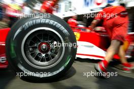 23.07.2004 Hockenheim, Germany, F1, Friday, July, Michael Schumacher, GER, Ferrari and bridgestone tyre - Formula 1 World Championship, Rd 12, Practice, Grosser Mobil 1 Preis von Deutschland, GER, Hockenheimring Baden-Württemberg