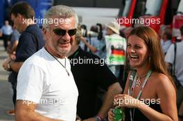 23.07.2004 Hockenheim, Germany,  F1, Friday, Willi Weber (GER), Driver Manager, making jokes with a girl - Formula 1 World Championship, Rd 12, Grosser Mobil 1 Preis von Deutschland, GER, Hockenheimring Baden-Württemberg