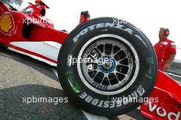 23.07.2004 Hockenheim, Germany, F1, Friday, July, Bridgestone tyre - Formula 1 World Championship, Rd 12, Practice, Grosser Mobil 1 Preis von Deutschland, GER, Hockenheimring Baden-Württemberg