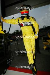 23.07.2004 Hockenheim, Germany, F1, Friday, July, Timo Glock, GER,Test Driver, Jordan  Ford, EJ14, Pitlane, Box, Garage - Formula 1 World Championship, Rd 12, Practice, Grosser Mobil 1 Preis von Deutschland, GER, Hockenheimring Baden-Württemberg