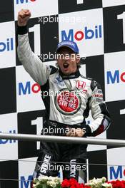 25.07.2004 Hockenheim, Germany, F1, Sunday. July, Jenson Button, GBR, BAR Honda - Formula 1 World Championship, Rd 12, Podium, Grosser Mobil 1 Preis von Deutschland, GER, Hockenheimring Baden-Württemberg