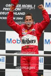 25.07.2004 Hockenheim, Germany,  F1, Sunday, Podium, Michael Schumacher (GER), Scuderia Ferrari Marlboro, Portrait (1st) - Formula 1 World Championship, Rd 12, Grosser Mobil 1 Preis von Deutschland, GER, Hockenheimring Baden-Württemberg