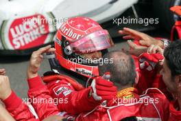 25.07.2004 Hockenheim, Germany, F1, Sunday. July, Michael Schumacher, GER, Ferrari, at Park Ferme - Formula 1 World Championship, Rd 12, Race, Grosser Mobil 1 Preis von Deutschland, GER, Hockenheimring Baden-Württemberg